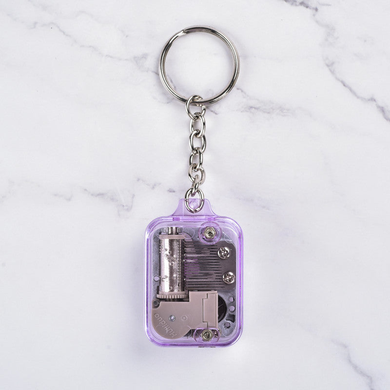 Mini Square Keychain - Pendant Music Box - Transparent Acrylic Material - Small and Exquisite