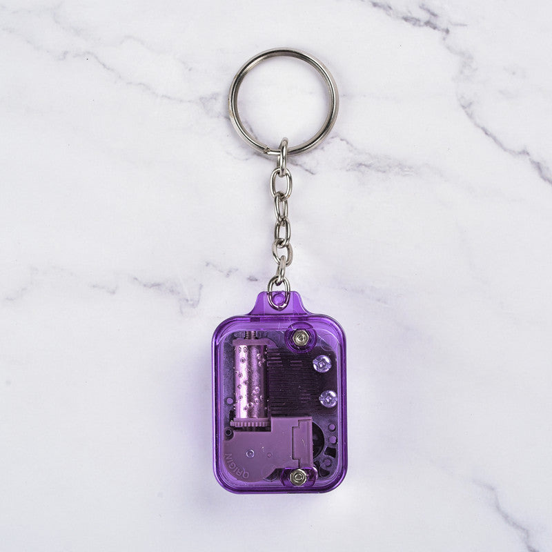 Mini Square Keychain - Pendant Music Box - Transparent Acrylic Material - Small and Exquisite