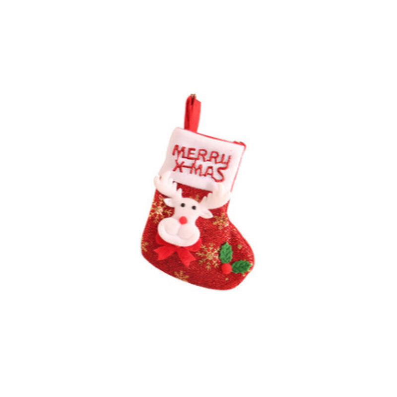 Mini Christmas Socks - 10 * 17 cm - Stocking Christmas Tree Ornaments Decoration - Gift Card Bags Holders - Holiday Party Decoration