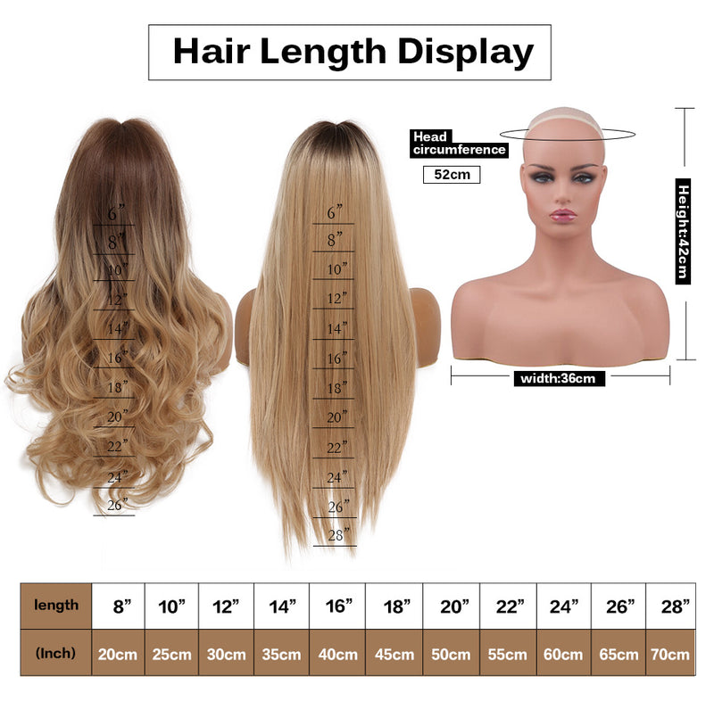 Wig Long Hair Natural Purple - Highlighting Long Curly Hair - Mid-section of European and American Style Waves - Full Head Cover