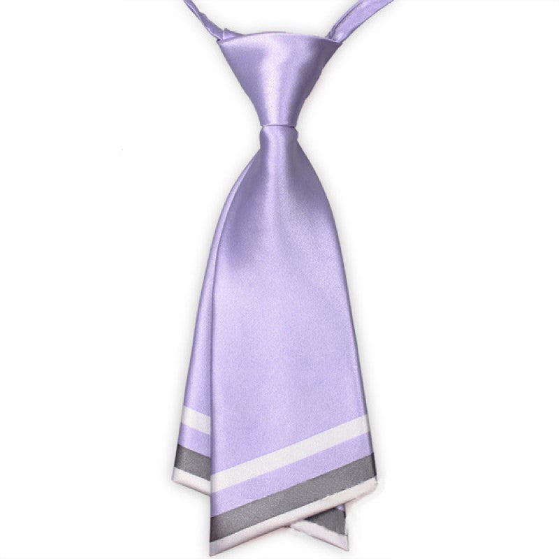 Double Layer Tie - Uniform Solid Color Tie - Dance Uniform Professional Tie - Purple