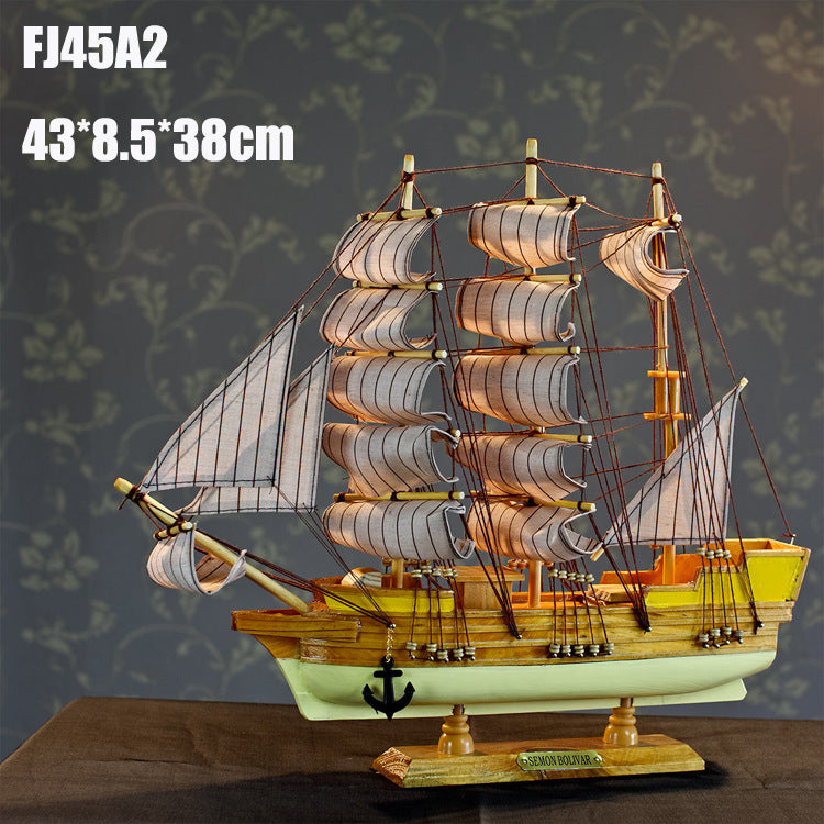 43cm Sailboat Model - Wooden Crafts - Handmade Sailboat - Home Decoration - Marine Style