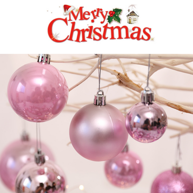 Christmas Balls Ornaments - 28 Pcs Balls in PVC Bucket Wrapping for Xmas Tree Decorations - Different Shape
