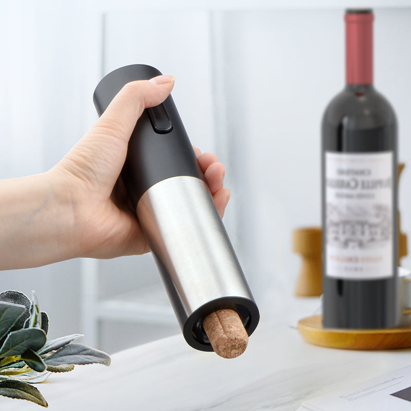 Electric Wine - Automatic Single Button Action - Battery Operated - Fast Corkscrew Remover - Perfect for Restaurant - Hotel Party and Home Use - Electric Wine Opener is Stainless Steel