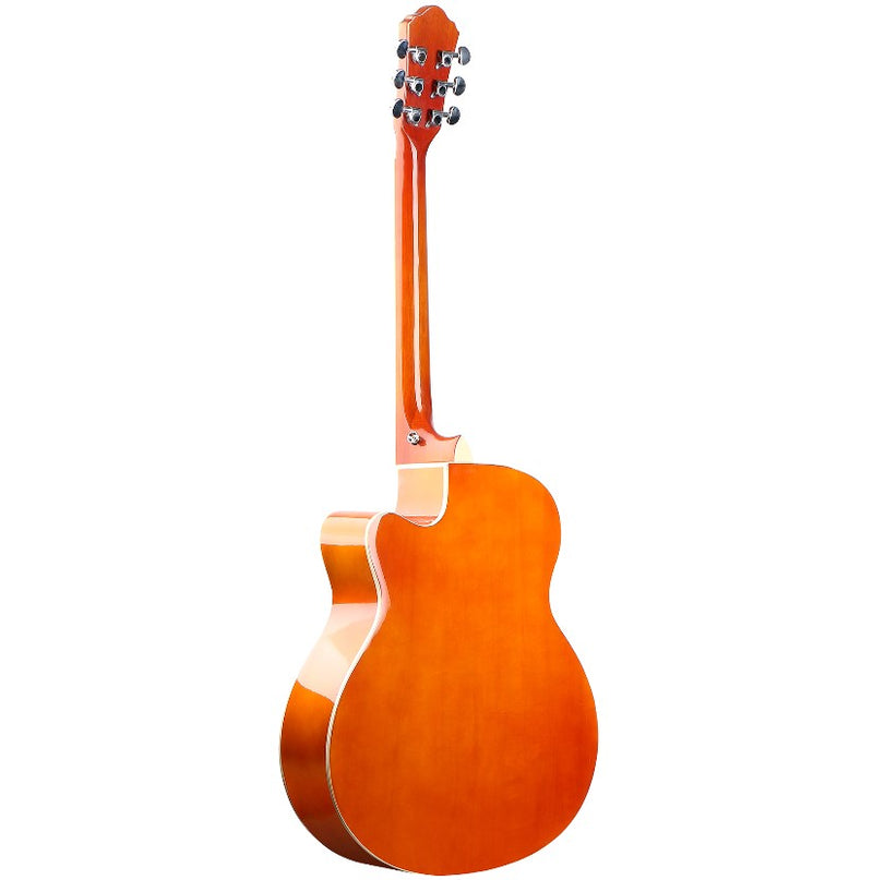 Caravan Music Acoustic 40" Guitar - Sunset Yellow - Basswood - With Beginner Kit includes Cover, Picks (5 pcs), Tuner, Strap