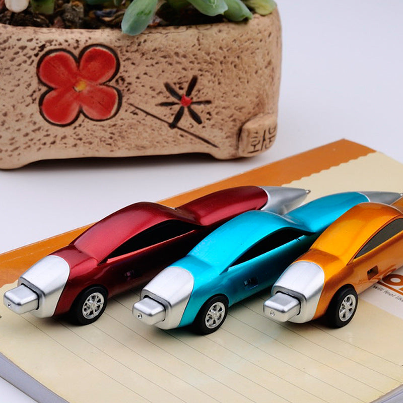 Funny Novelty Design Cartoon Car Shape Pen - Metallic Blue Ballpoint Pen - Toy Gifts School Supplies