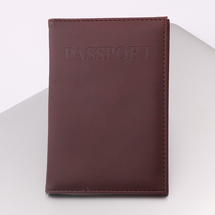 High Quality English PU Leather Passport Holder