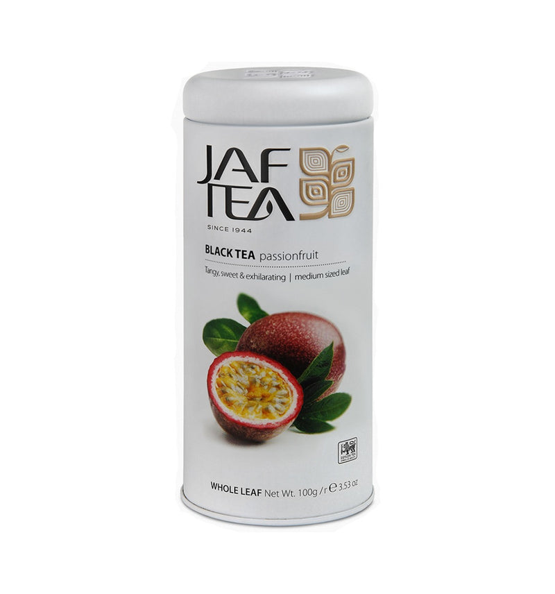 JAF TEA - Passionfruit - Whole Leaf Flavoured Black Tea - 100g Metal Tin