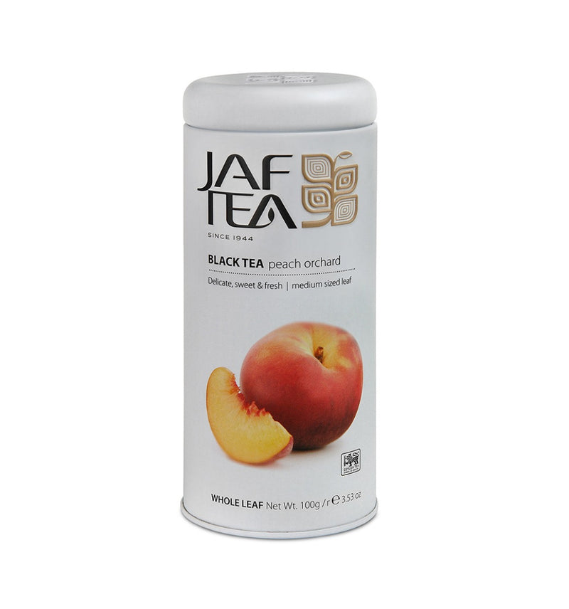 JAF TEA - Peach Orchard - Whole Leaf Flavoured Black Tea - 100g Metal Tin