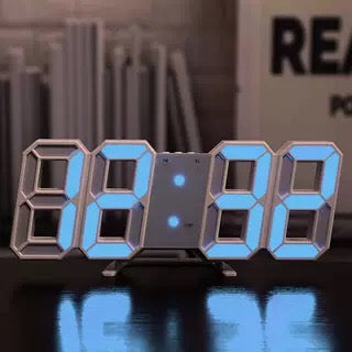 3D LED Digital Clock - Modern Digital Desk Alarm Clock with Time/Date/Temperature Display - Timer, Digital Wall Clock for Bedroom Living Room Classroom Office and Hotel