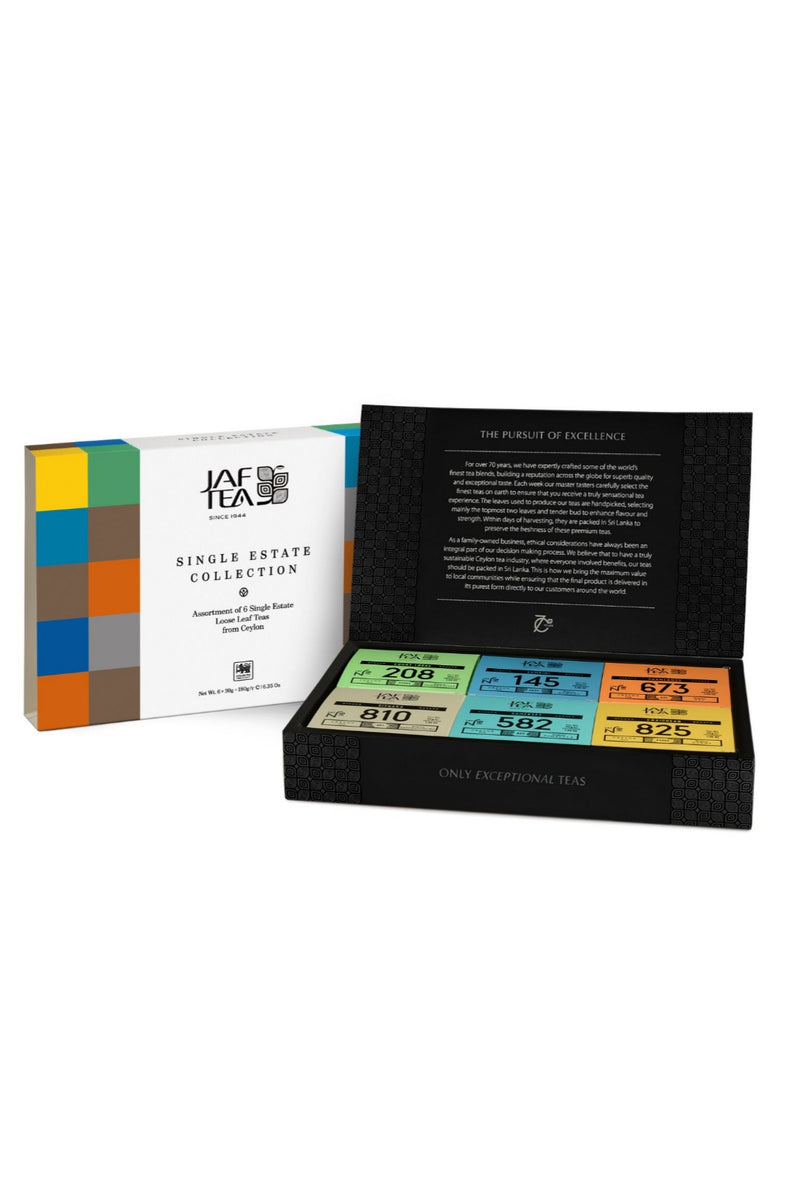 JAF TEA - Gifts - Single Estate Assortment Box - Whole Leaf Black Teas (30 g×6 Boxes)