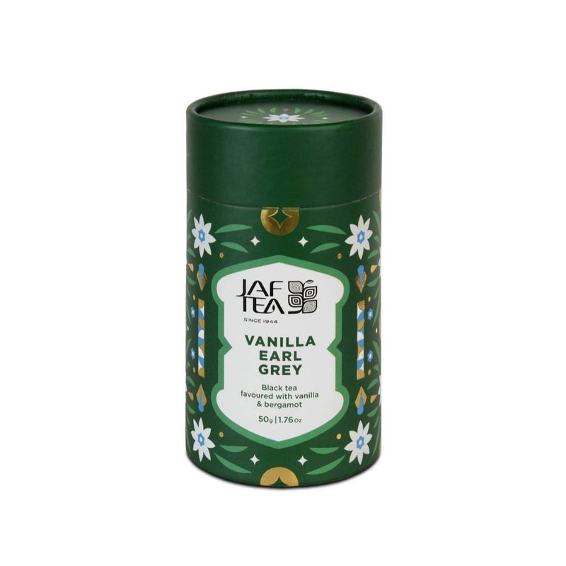 JAF TEA - Seasons Greetings - Vanilla Earl Grey - Flavoured Whole Leaf Black Tea - 50g Paper Canister