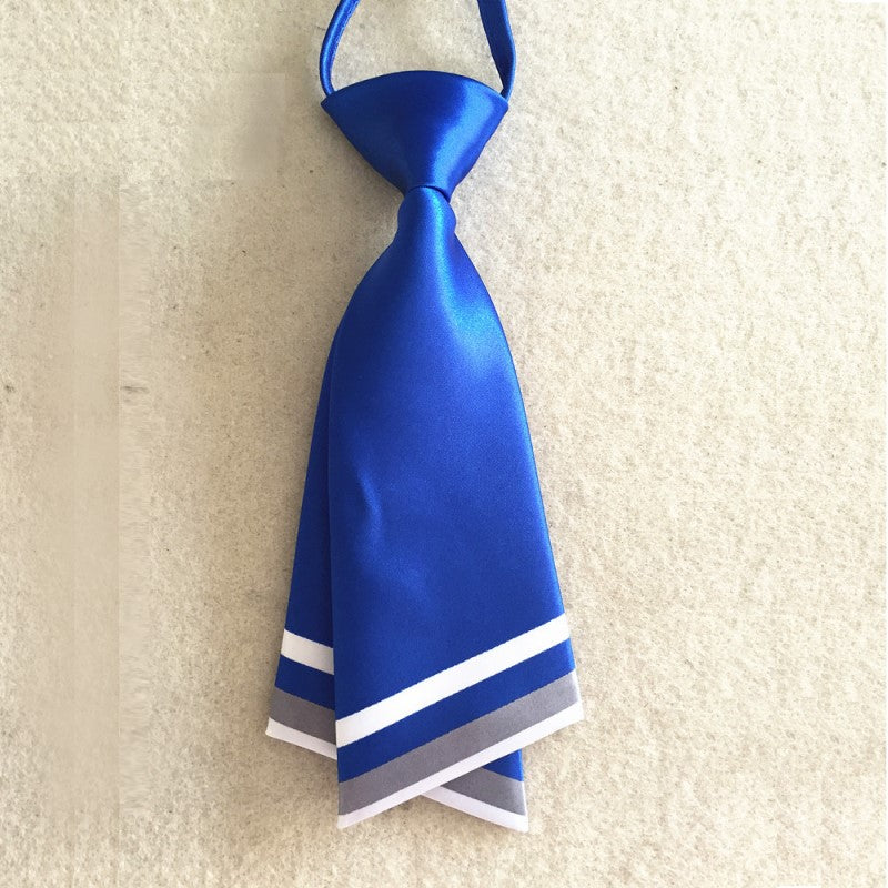 Double Layer Tie - Casual Arrow - Uniform Solid Color Tie - Blue