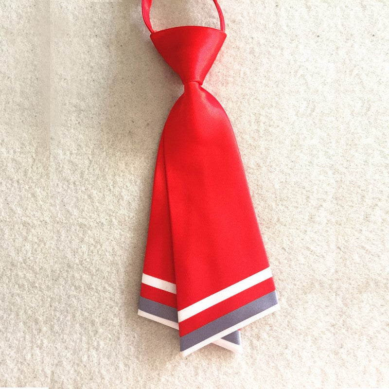 Double Layer Tie - Casual Arrow - Uniform Solid Color Tie - Red