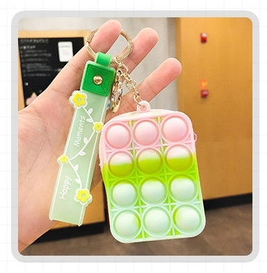 Creative Gradient Colorful Decompression Coin Purse - Key Chain - Pop It Toy