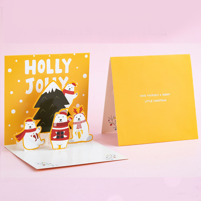 Christmas 3D Pop Up Card - Mini Creative Qute Christmas Greeting Card