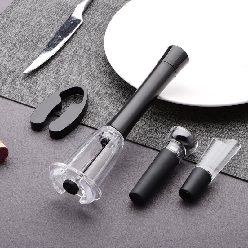 Wine Air Corkscrew - Food Grade Safe Needle - Curved Style - Pourer - Vacuum Stopper - Foil Cutter