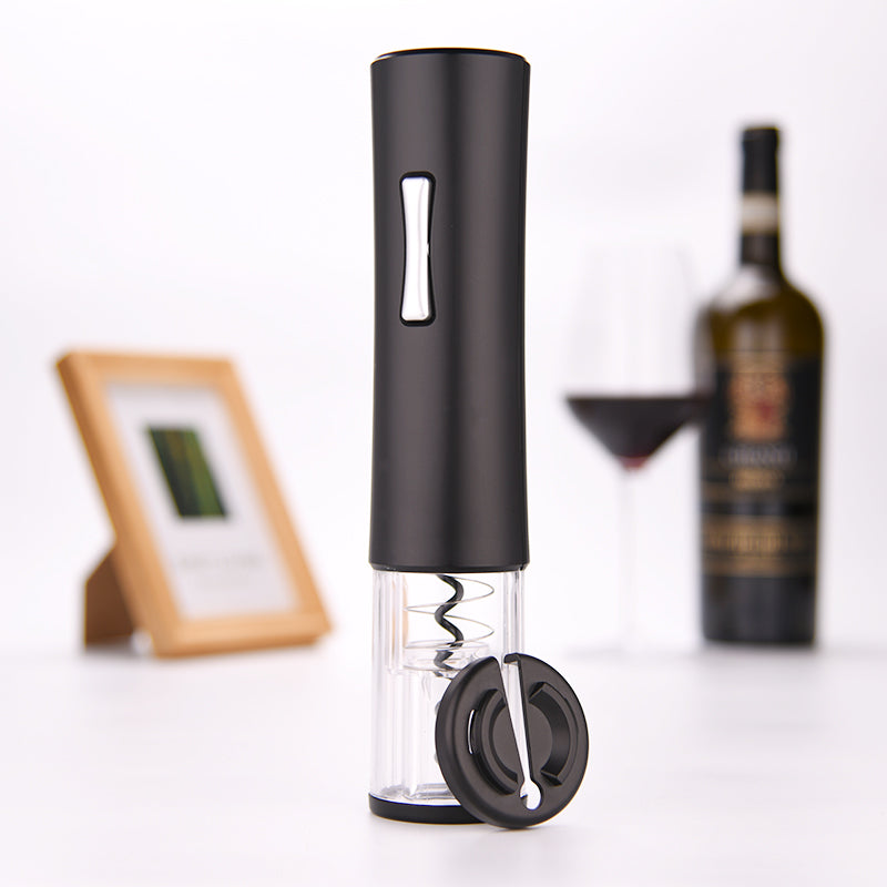 Electric Wine Bottle Opener with Foil Cutter - Automatic Single Button Action - Battery Operated - Fast Corkscrew Remover - Perfect for Restaurant - Hotel Party and Home Use