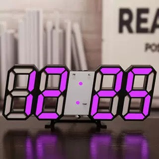 3D LED Digital Clock - Modern Digital Desk Alarm Clock with Time/Date/Temperature Display - Timer, Digital Wall Clock for Bedroom Living Room Classroom Office and Hotel