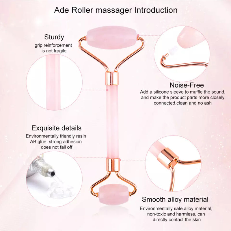 Pink Quartz Roller - Facial Massage Tool