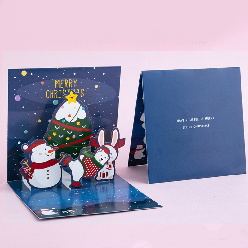 Christmas 3D Pop Up Card - Mini Creative Qute Christmas Greeting Card