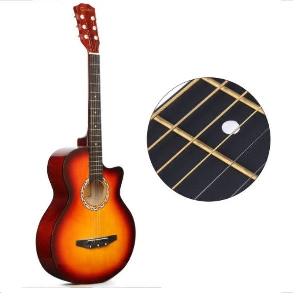 Cowboy Acoustic 38" Guitar - Sunset Yellow – Basswood - With Beginner Kit includes Cover, Picks (5 pcs), Tuner