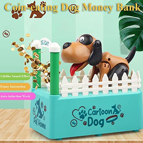 Puppy Money Bank Toy - Funny Coin-Eating Dog Piggy Bank Electric Money-Eating Dog Coin Bank - Creative Doggy Saving Box for Kids