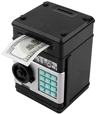 Electronic Password Piggy Bank - Cash Coin Can Money Locker Auto Insert Bills Safe Box Password ATM Bank Saver - Birthday Gifts for Kids