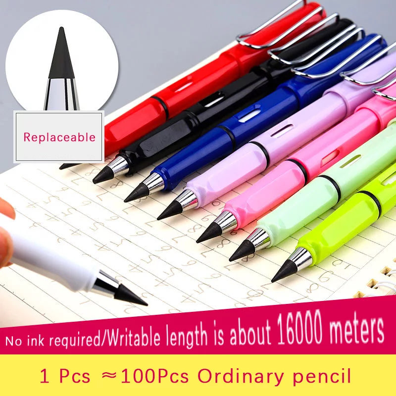 1 PC Unfinished Pencil - No Need To Sharpen Not Easy To Break Not Dirty Hand - Erasable Art Painting Sketching School Supplies