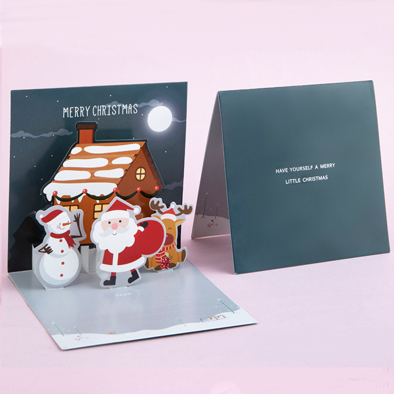 Christmas 3D Pop Up Card - Mini Creative Qute Christmas Greeting Card