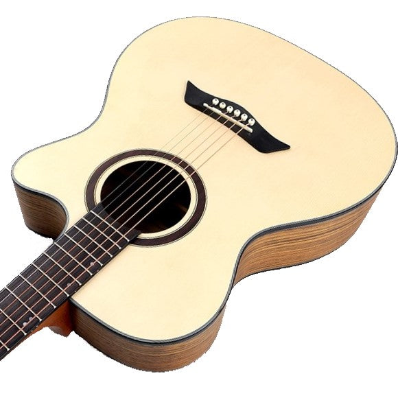 Deviser Acoustic 40" Guitar  – Spruce Top Cutaway - With Beginner Kit Includes Cover, Picks (5 pcs), Tuner, Strap