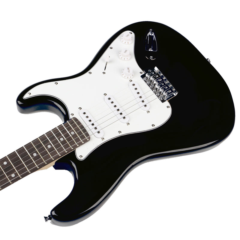 Deviser Electric Guitar - Black - Basswood - With Beginner Kit Includes Cover, Picks (5 pcs), Tuner, Strap, Electric Guitar Cable