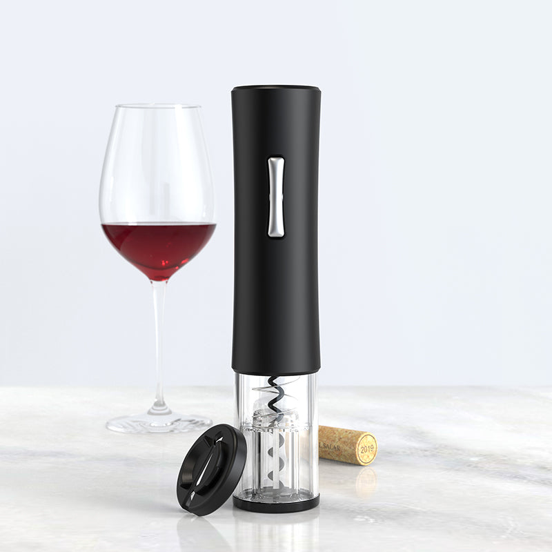 Electric Wine Bottle Opener with Foil Cutter - Automatic Single Button Action - Battery Operated - Fast Corkscrew Remover - Perfect for Restaurant - Hotel Party and Home Use