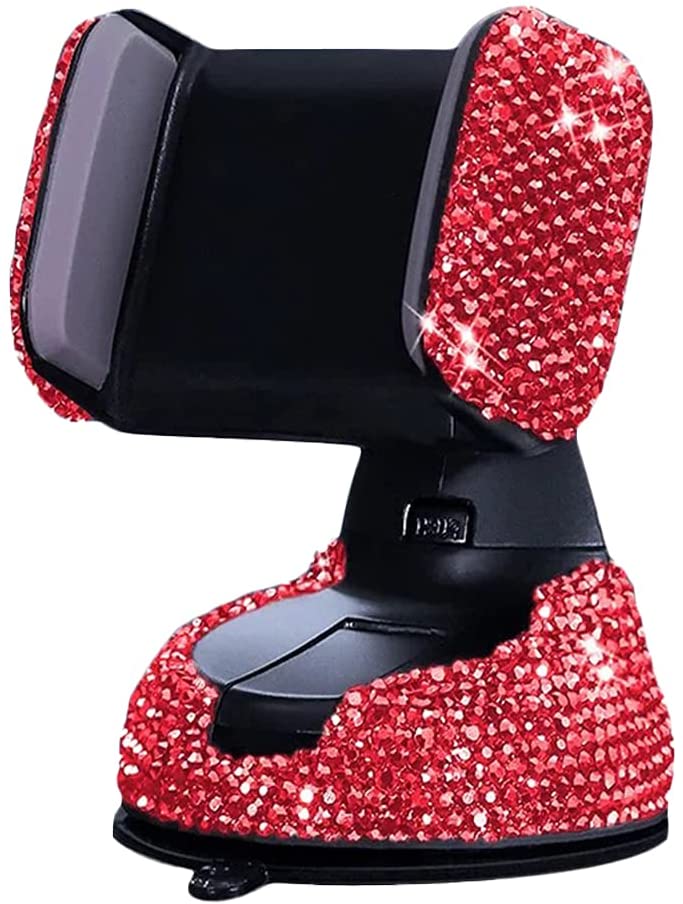 Bling Car Phone Holder -  360°Adjustable Crystal Auto Phone Mount Universal Rhinestone Car Stand Phone Holder - Car Accessories for Windshield Dashboard and Air Outlet