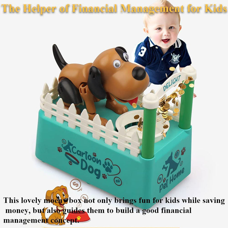 Puppy Money Bank Toy - Funny Coin-Eating Dog Piggy Bank Electric Money-Eating Dog Coin Bank - Creative Doggy Saving Box for Kids