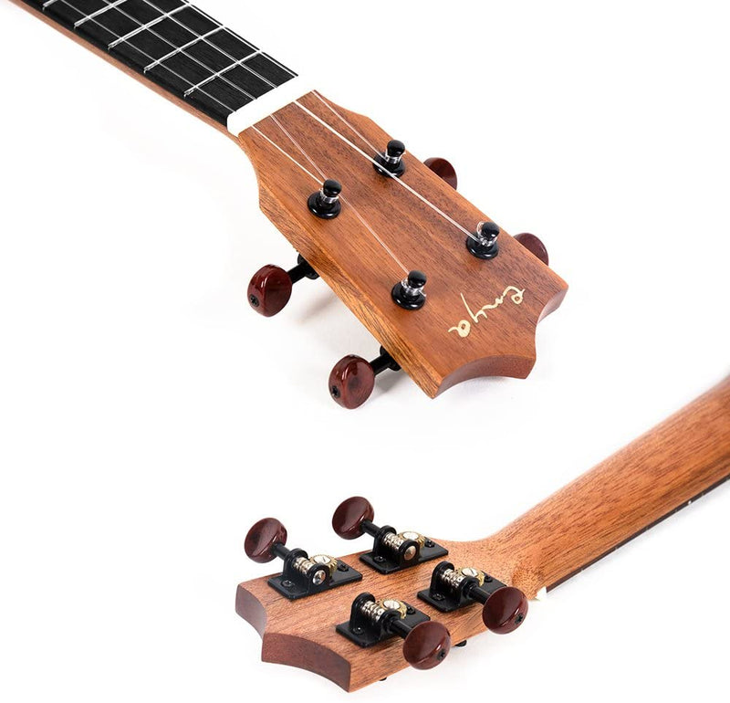 Enya X1 HPL Soprano 21" Round Ukulele - KOA Travel Ukulele  - With Beginner Kit includes Cover, Picks (2 pcs), Capo, Tuner, Strap, Finger Sand Shaker, Polish Cloth,  Strings and Allen Key