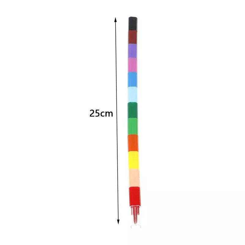 1 PC Colorful 12 Colors Oil Paint Pen - Crayons Stacker Pastel Pen - Crayons Painting Kids Pencils Art Gift For Children Drawing