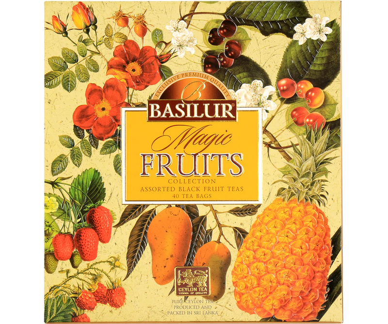 BASILUR TEA - Tea Bag - Fantastic Fruits Assorted - Foil Enveloped Tea Bags 40 Bags