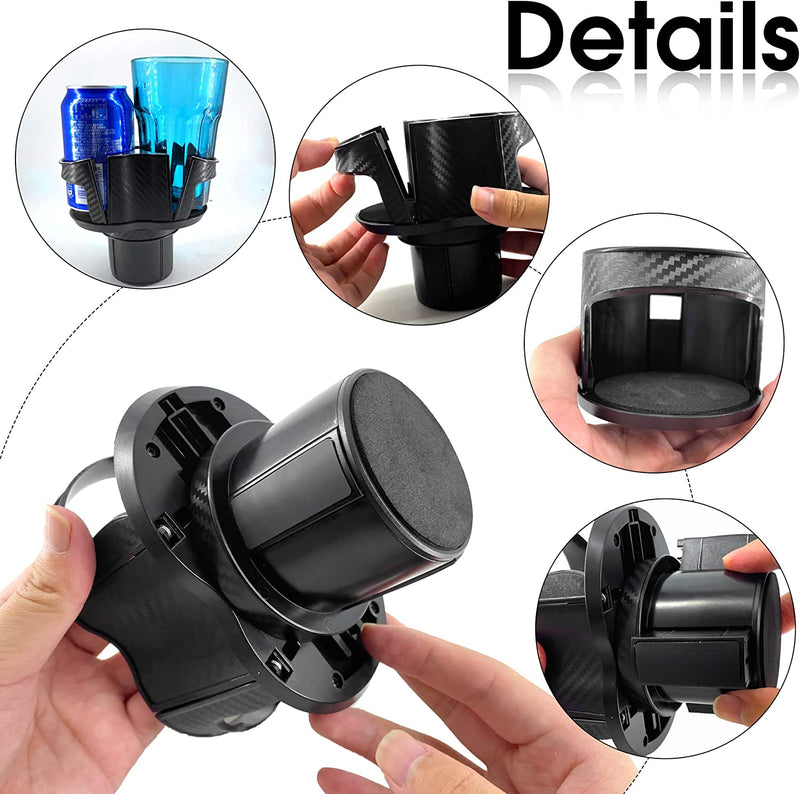 Multifunctional Car Cup Holder - 2 in 1 Car Cup Holder Expander Adapter - Universal Double Cup Holder with Elastic Open-Close Cup Mouth - Adjustable Bracket - Fit for Most Hydro Flask and Bottles