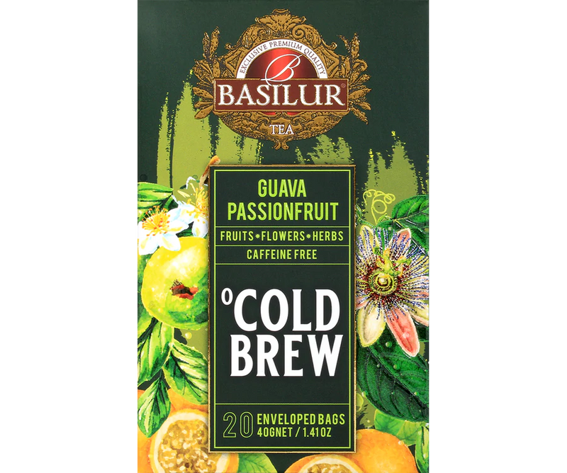 BASILUR TEA - Tea Bag - Cold Brew - Guava Passionfruit - Enveloped Tea Bags 20 Bags