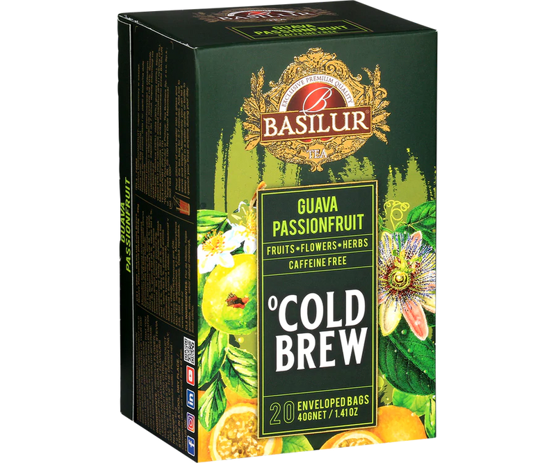 BASILUR TEA - Tea Bag - Cold Brew - Guava Passionfruit - Enveloped Tea Bags 20 Bags