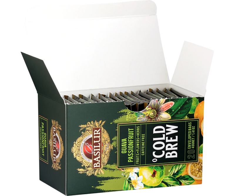 BASILUR TEA - Tea Bag - Cold Brew - Guava Passionfruit - Enveloped Tea Bags 20 Bags