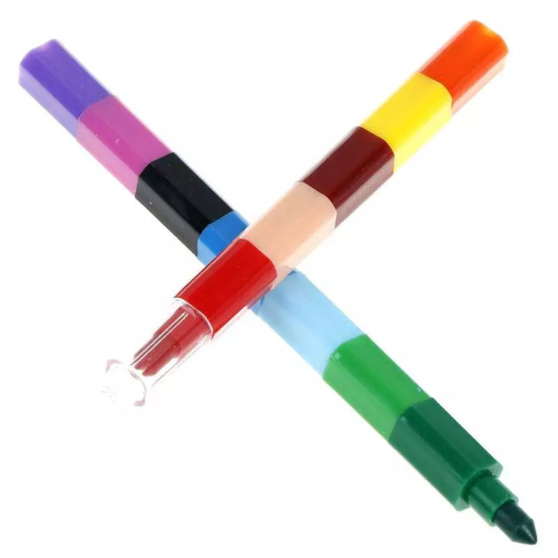 1 PC Colorful 12 Colors Oil Paint Pen - Crayons Stacker Pastel Pen - Crayons Painting Kids Pencils Art Gift For Children Drawing