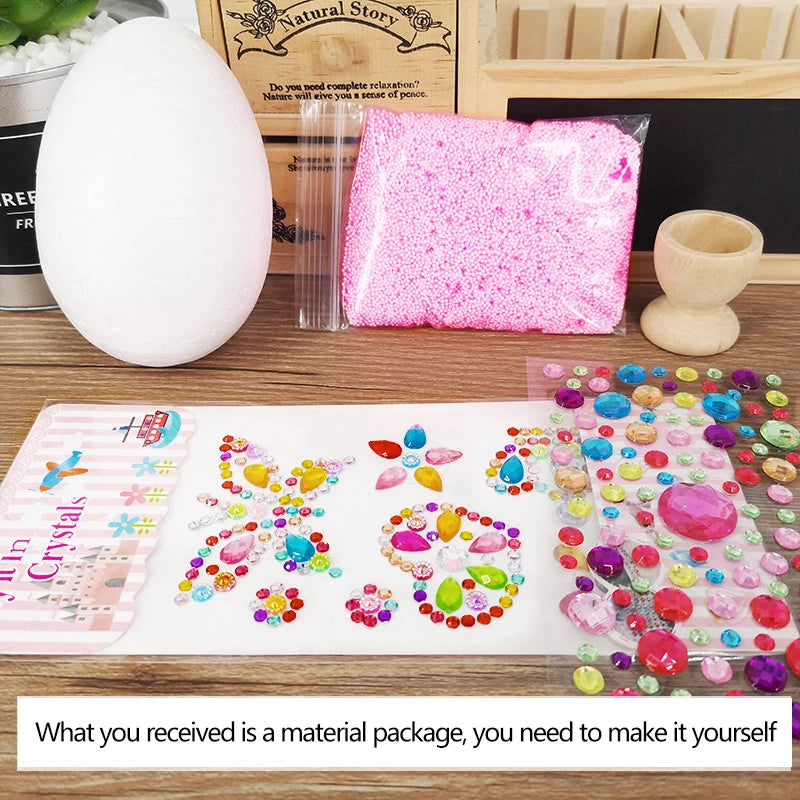 DIY Easter Egg Craft - Snow Polymer Clay Egg Diamond Puzzle Material