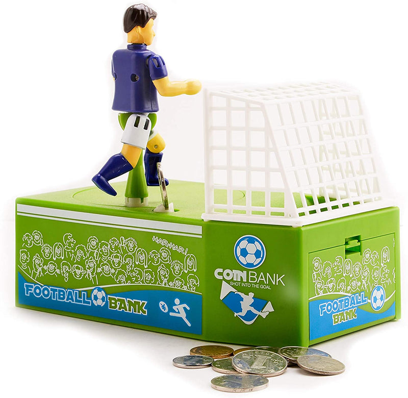 Soccer Shooting Piggy Bank - Football Bank Toy Coin Bank - Decorative Saving Bank Money Bank Figurine for Kids Adults