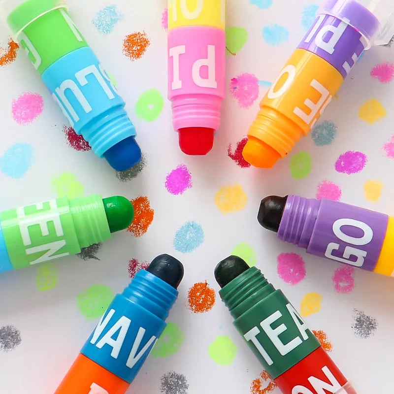 1 PC Highlighter Marker Pen - Six Color In One Creative Stitching Solid Fluorescent Pen - Graffiti Painting Pens Cute Stationery