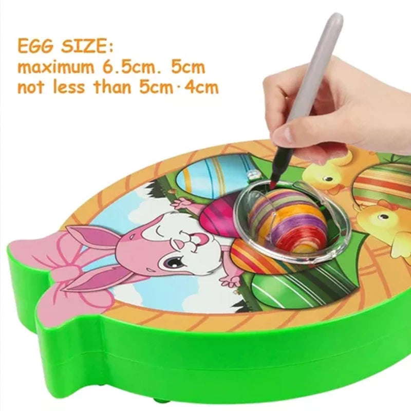Electric Easter Toy Kit - Bunny DIY Egg Decorating Machine - Drawing On The Real Egg