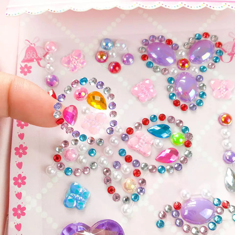 1 Sheet Sticker Rhinestones Acrylic Beads Scrapbooking Car Book Memo Decoration - Kids Toy DIY Art Craft - Style D