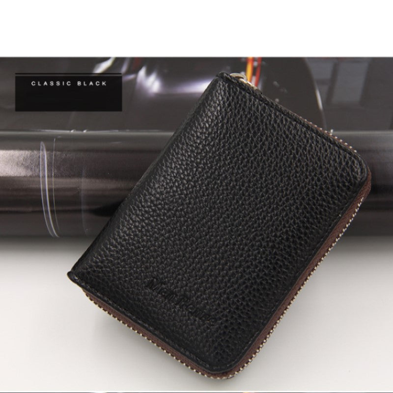 Organ Card Holder - Artificial Leather - Fashion Simple Card Holder -  Zipper Small Wallet - Black