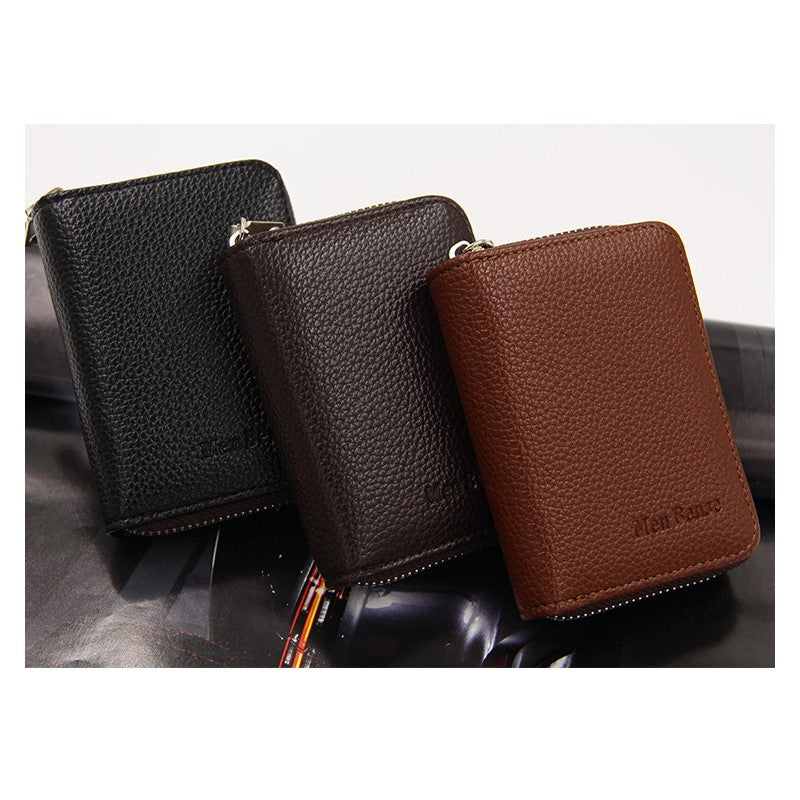 Organ Card Holder - Artificial Leather - Fashion Simple Card Holder -  Zipper Small Wallet - Black